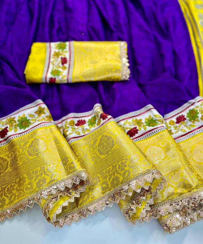 Wow Jacquard Border Dola Silk Wedding Sarees Wholesale Price In Surat
